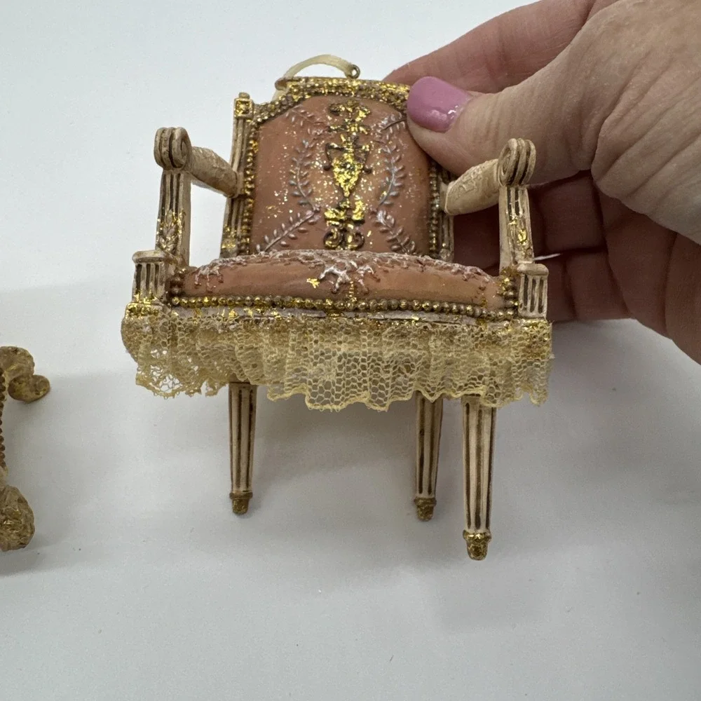 Victorian Inspired Chair Couch Lamp Mirror Hanging or Stand Alone Ornaments